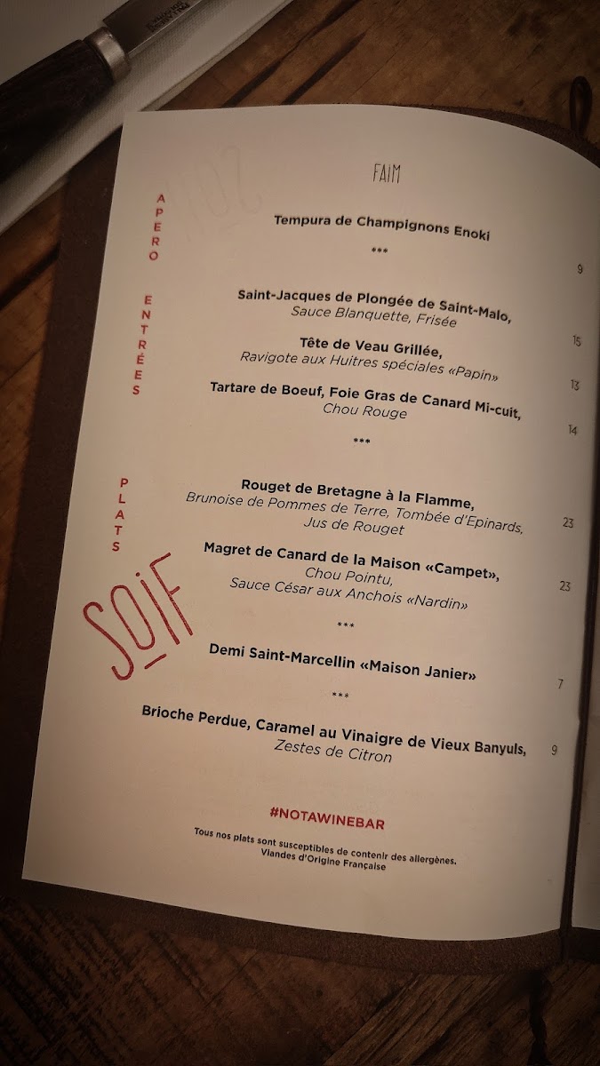 Soif // Table & Vins Photo Menu 6