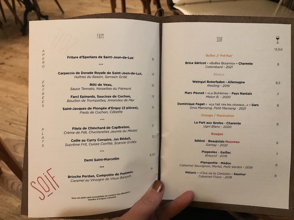 Soif // Table & Vins Photo Menu 8