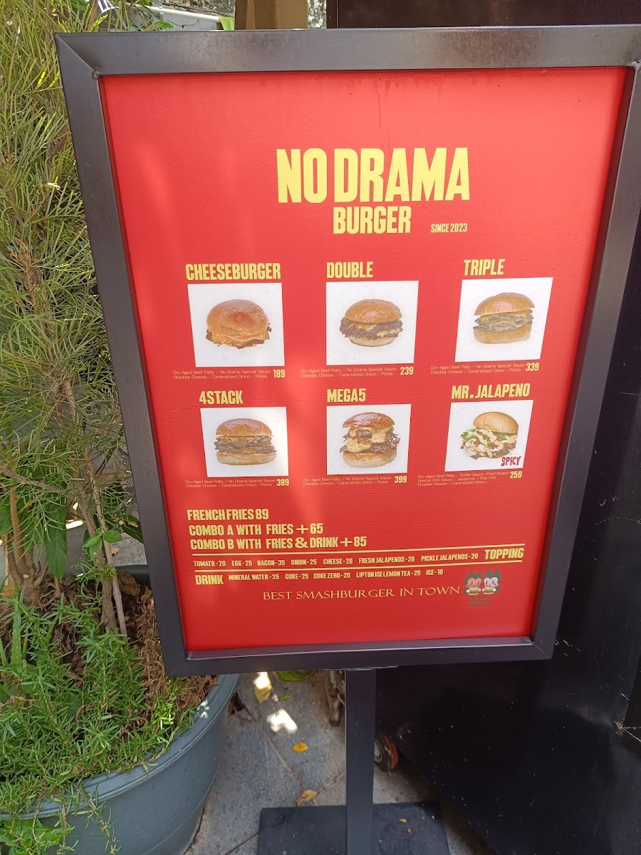 No Drama Burger - Premium Smash Burger Photo Menu 1