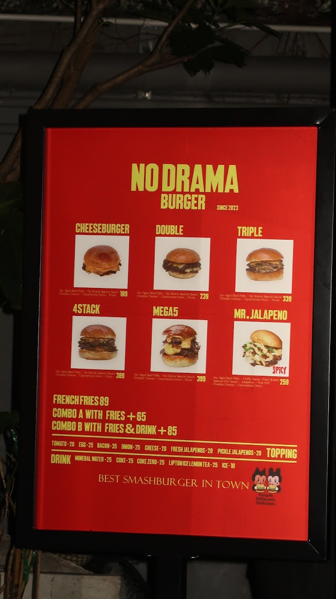 No Drama Burger - Premium Smash Burger Photo Menu 2