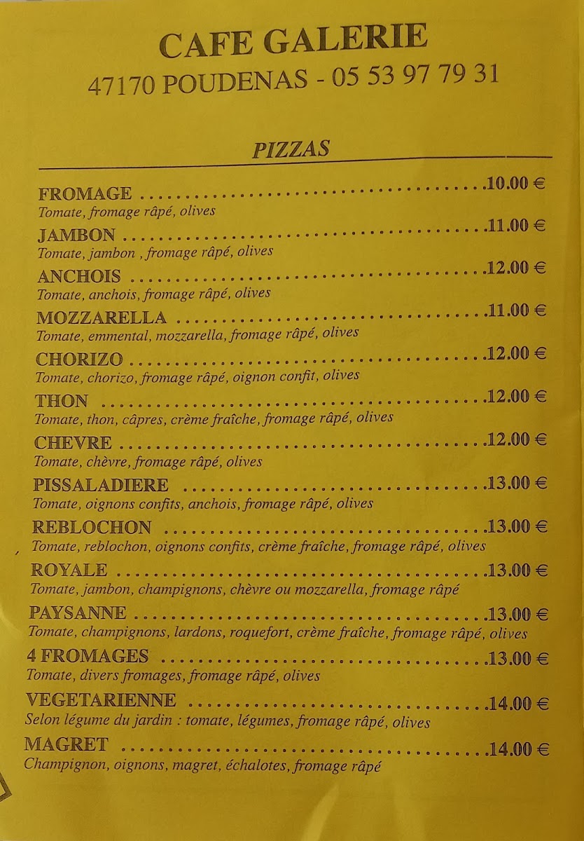 Cafe Galerie pizzeria Photo Menu 1