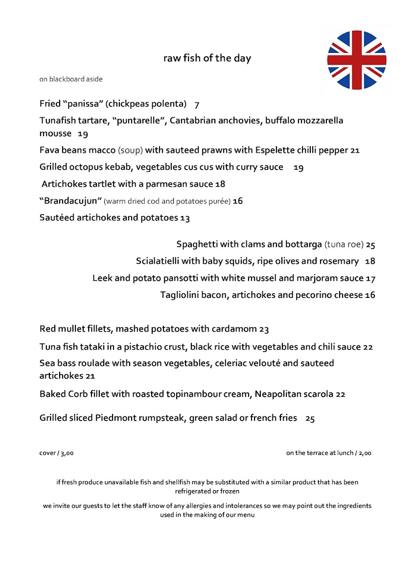 Amarea Ristorante Romolo Mare Photo Menu 1