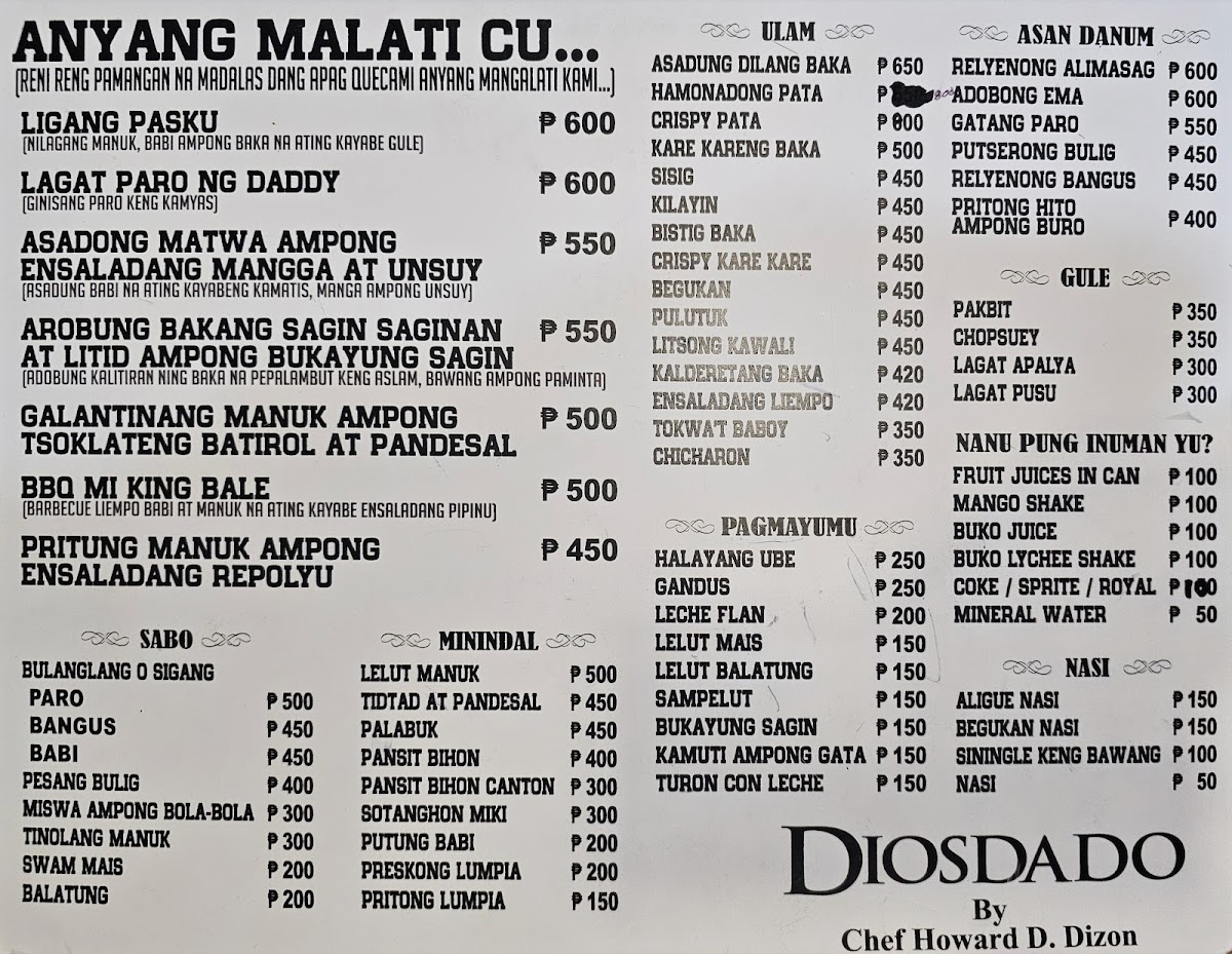 DIOSDADO Photo Menu 2