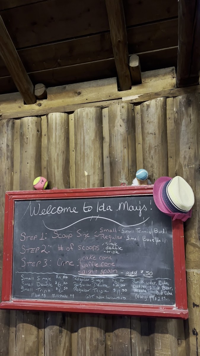 Ida Mays Ice Cream Photo Menu 3