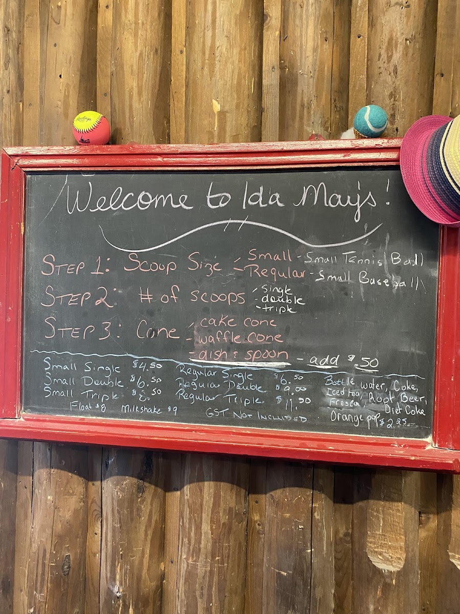 Ida Mays Ice Cream Photo Menu 4