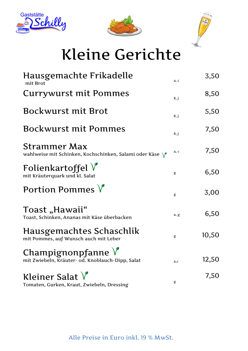 Gaststätte Schilly Photo Menu 2