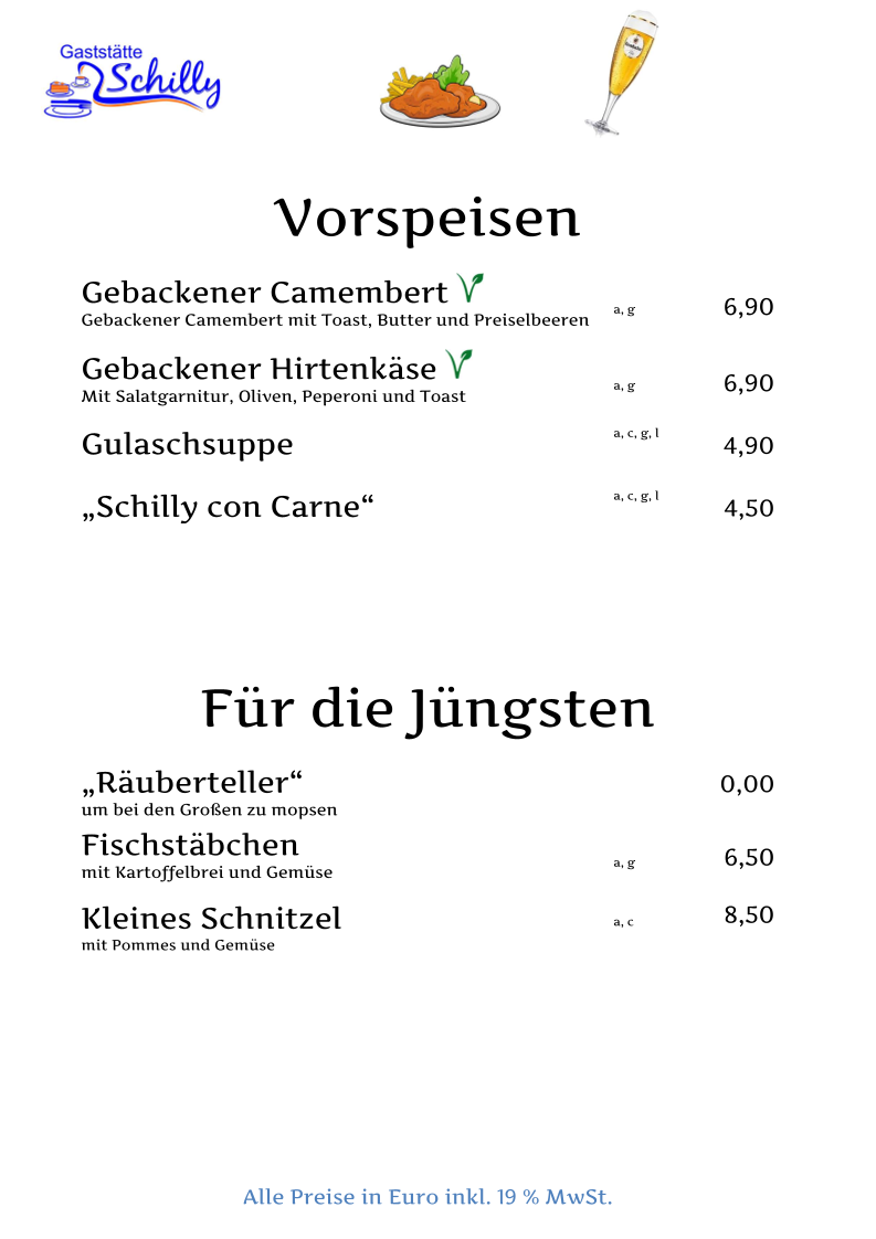Gaststätte Schilly Photo Menu 4