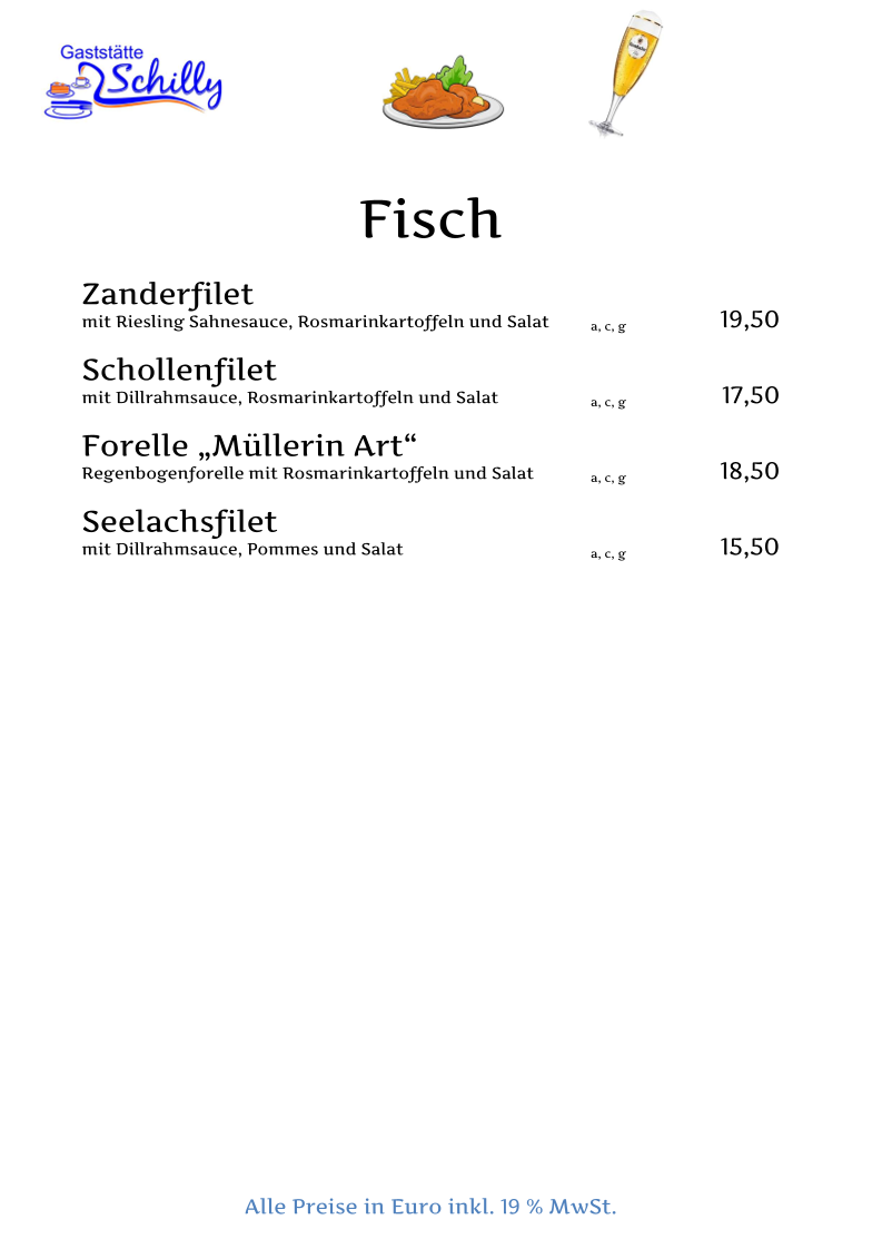 Gaststätte Schilly Photo Menu 5