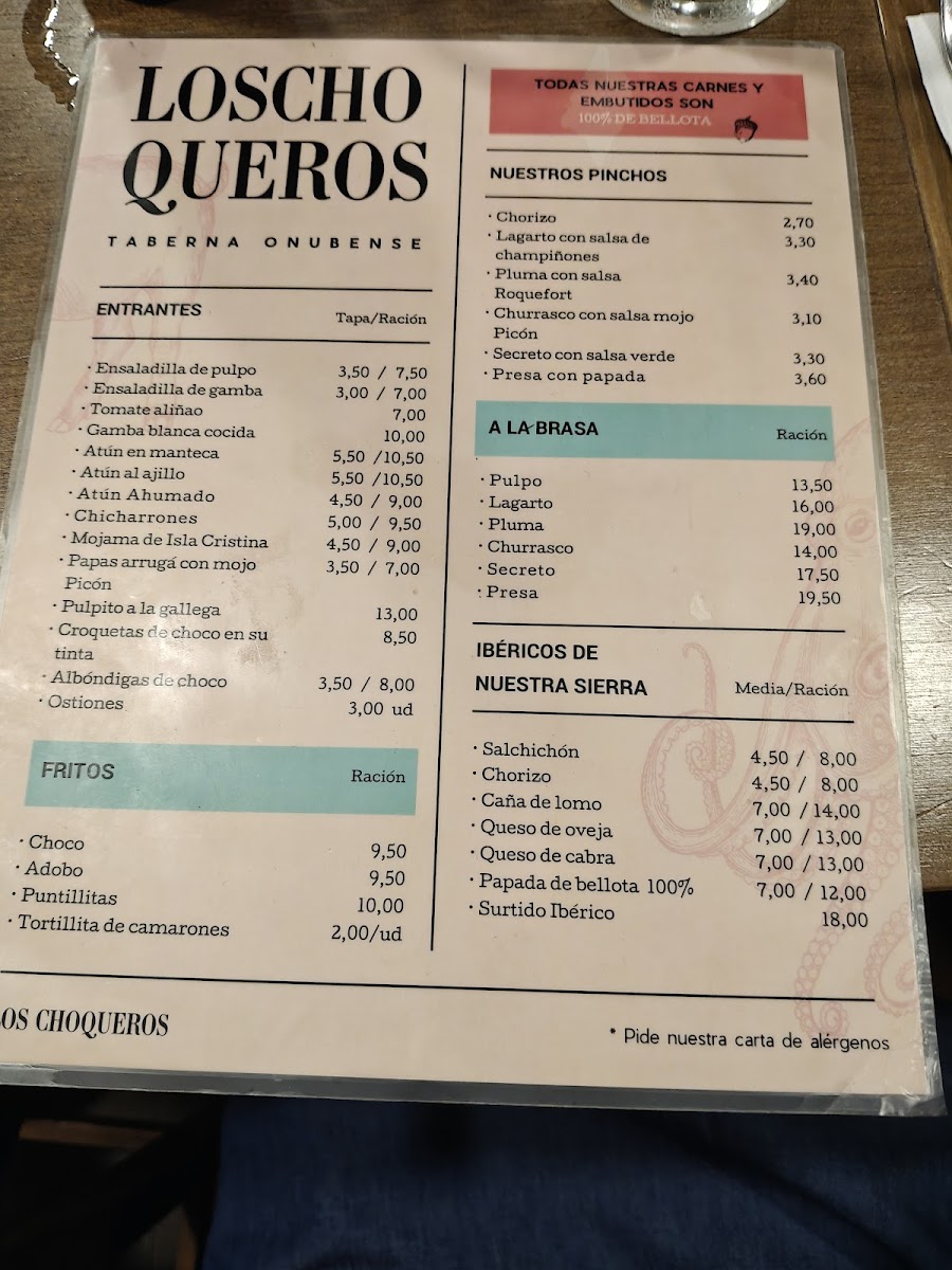 Bar restaurante Los Choqueros Photo Menu 7