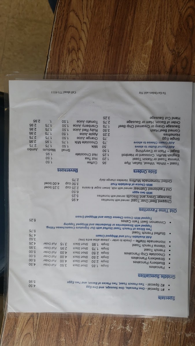 Jody's diner Photo Menu 3