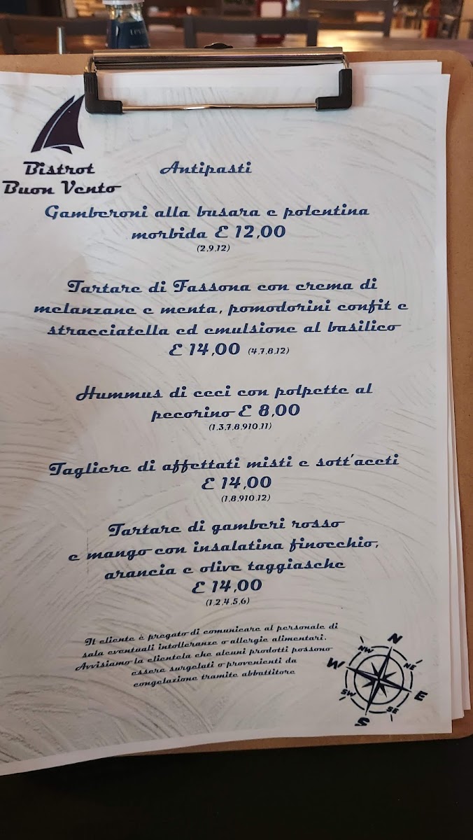 Bistrot Buon Vento Photo Menu 1