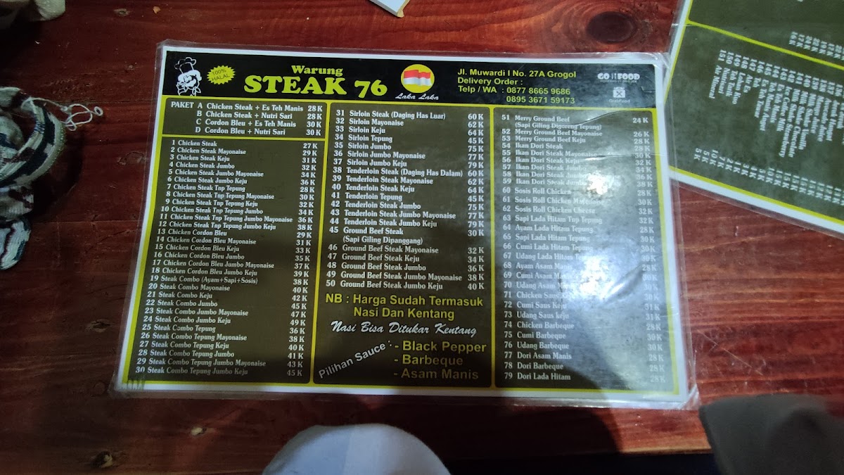WARUNG STEAK 76 Grogol Photo Menu 10