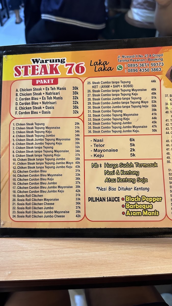 WARUNG STEAK 76 Grogol Photo Menu 6