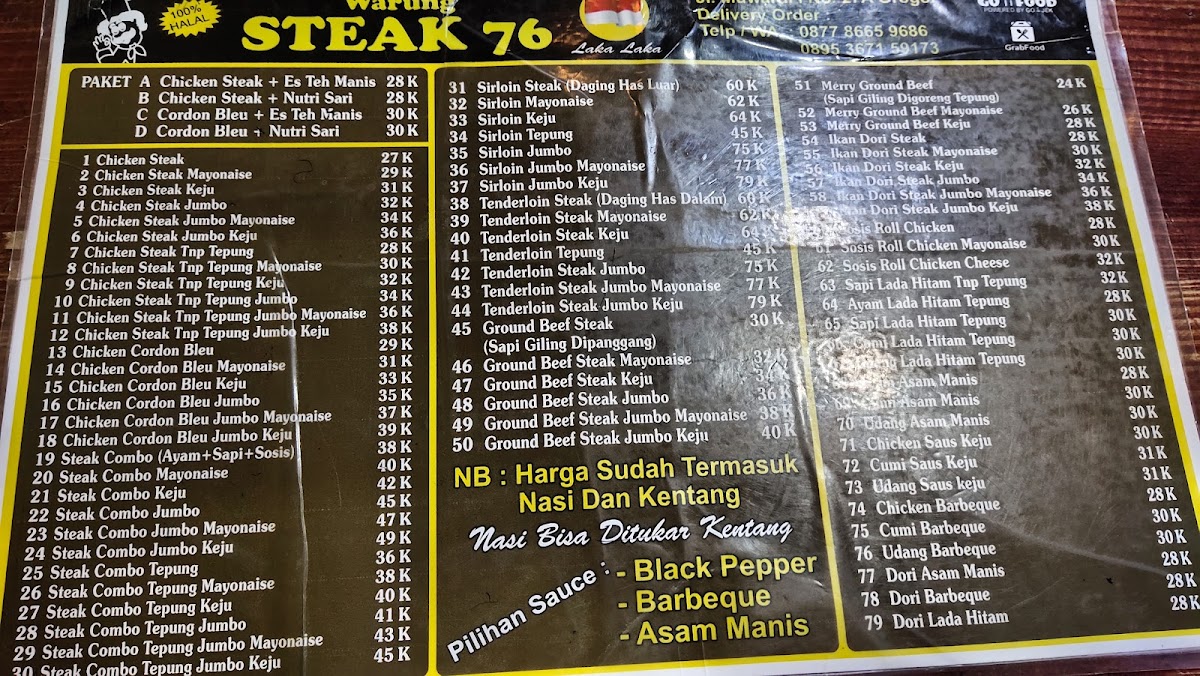 WARUNG STEAK 76 Grogol Photo Menu 9