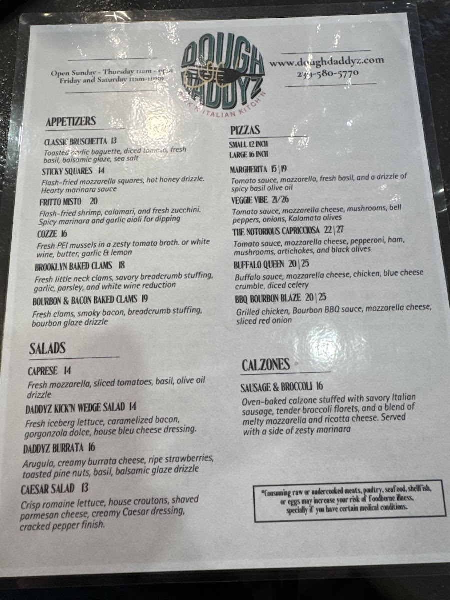 Dough Daddyz Kick’n Italian Kitch’n Photo Menu 7