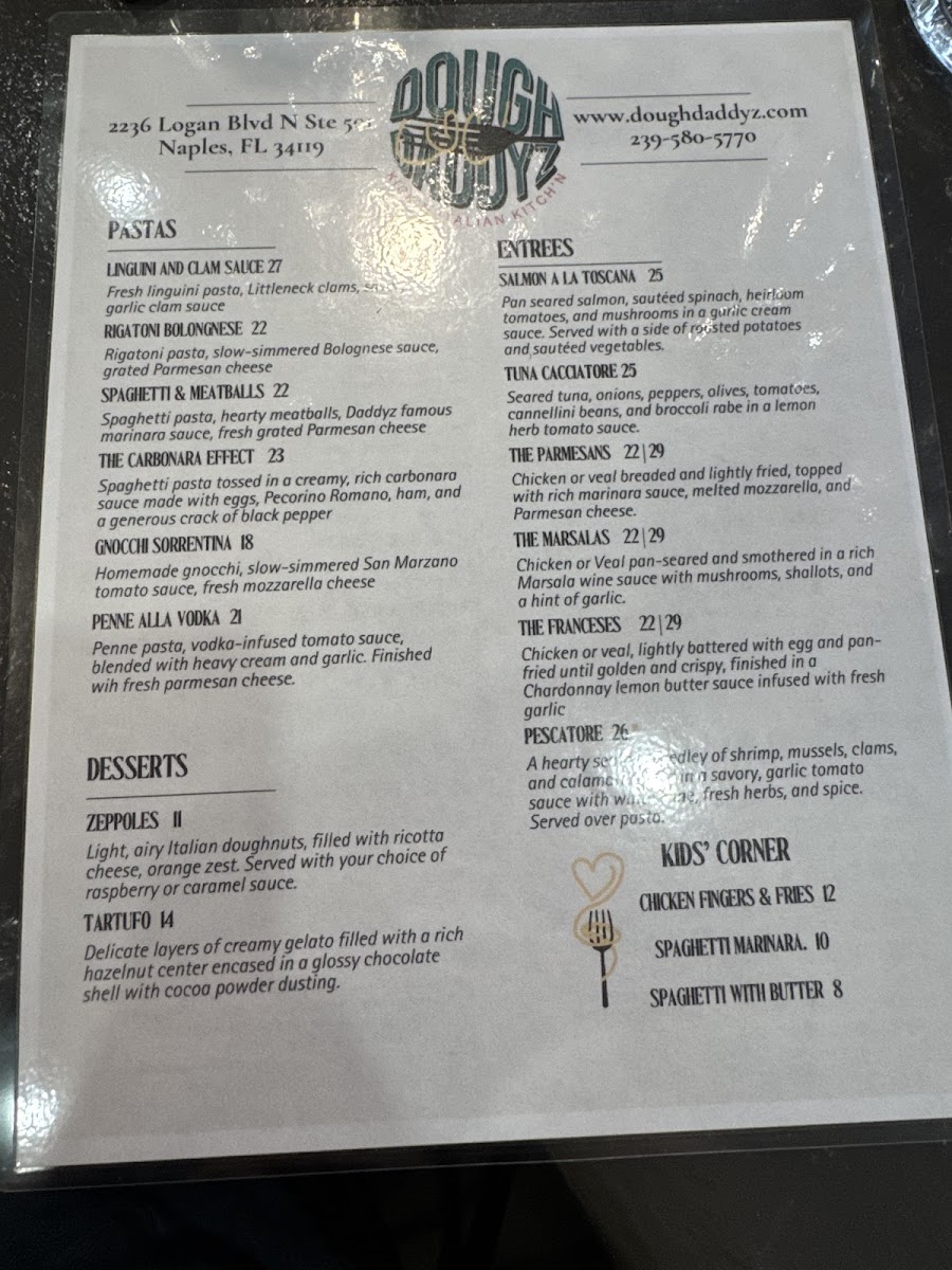 Dough Daddyz Kick’n Italian Kitch’n Photo Menu 8