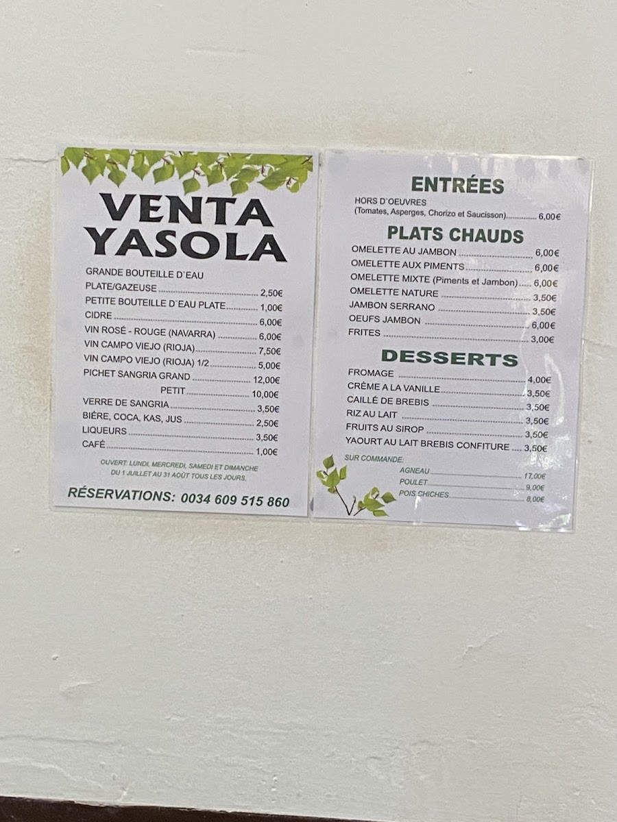 Venta Yasola Photo Menu 2