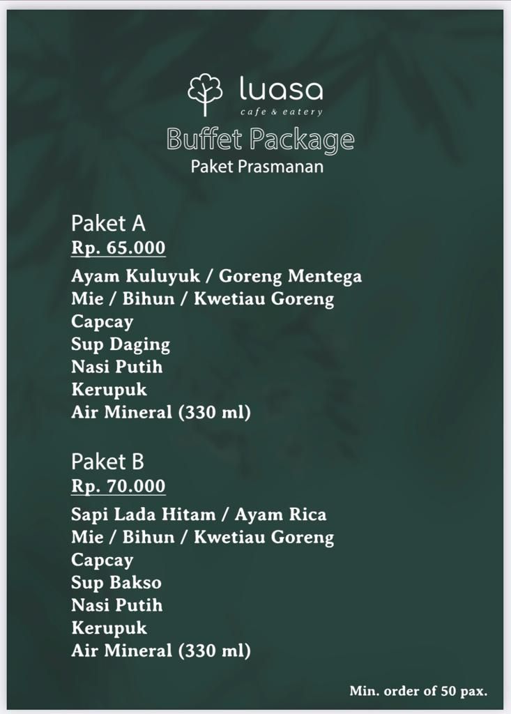 LUASA Cafe & Eatery @Sawangan Photo Menu 1