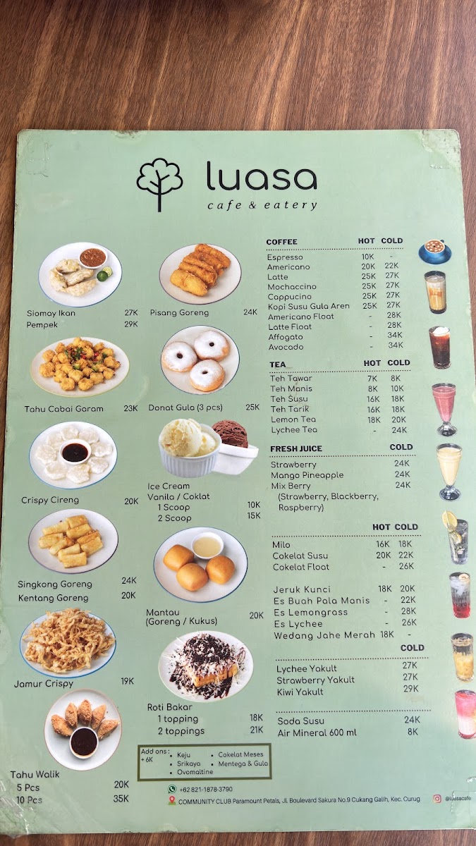 LUASA Cafe & Eatery @Sawangan Photo Menu 2