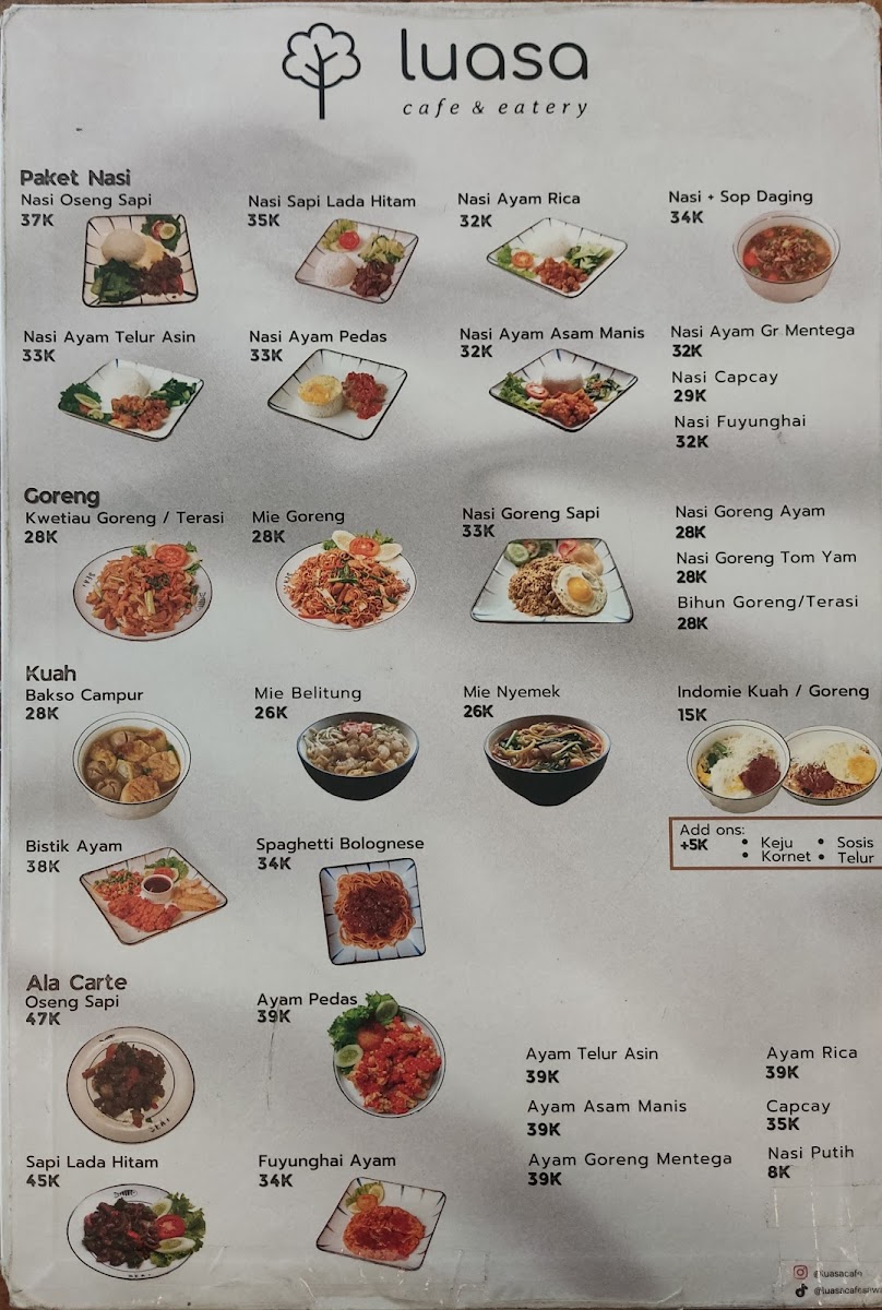 LUASA Cafe & Eatery @Sawangan Photo Menu 4