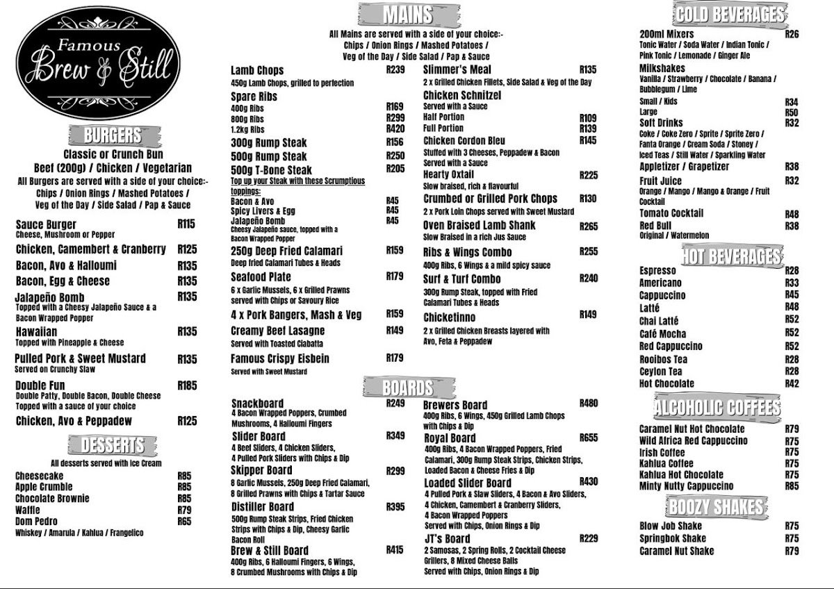 Famous Brew & Still Photo Menu 2