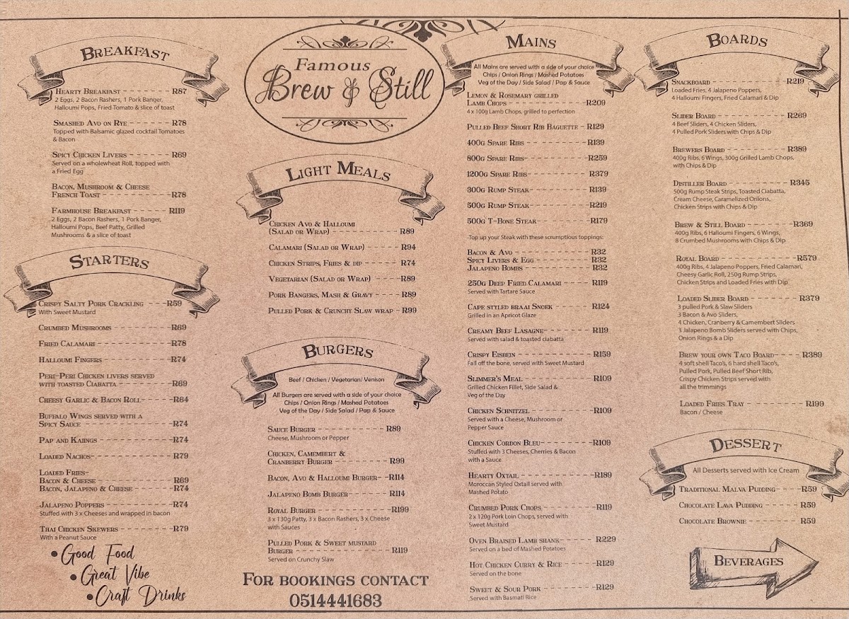 Famous Brew & Still Photo Menu 3