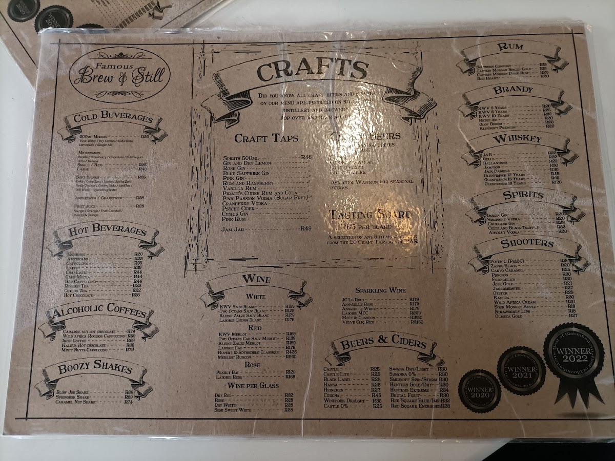 Famous Brew & Still Photo Menu 4
