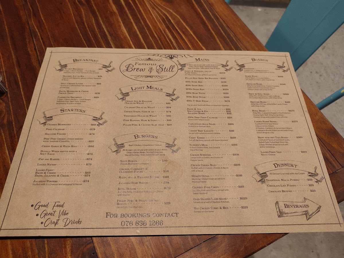 Famous Brew & Still Photo Menu 6