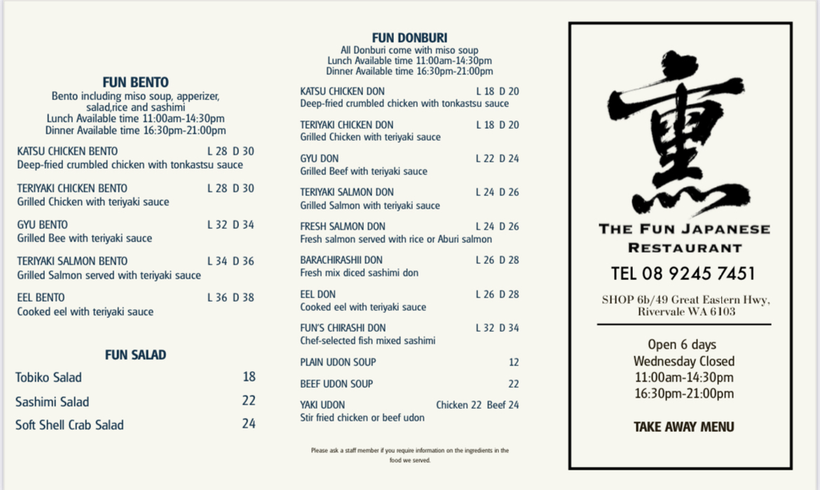 The Fun Japanese Restaurant Photo Menu 4