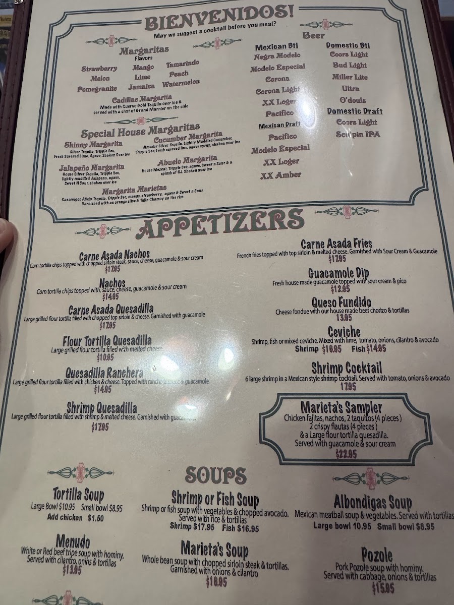 Marieta's El Cajon Mexican Restaurant Photo Menu 1