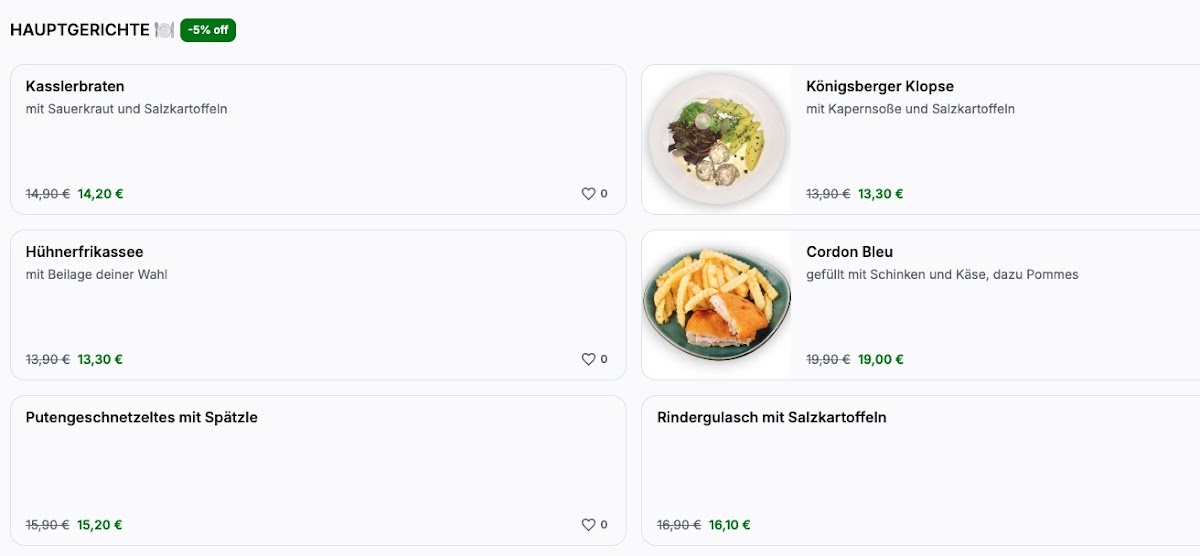 Gasthaus Kater Alex Photo Menu 1