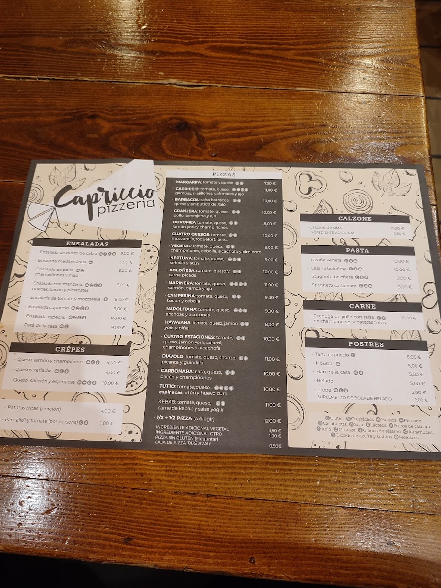 Pizzeria Capriccio Photo Menu 1