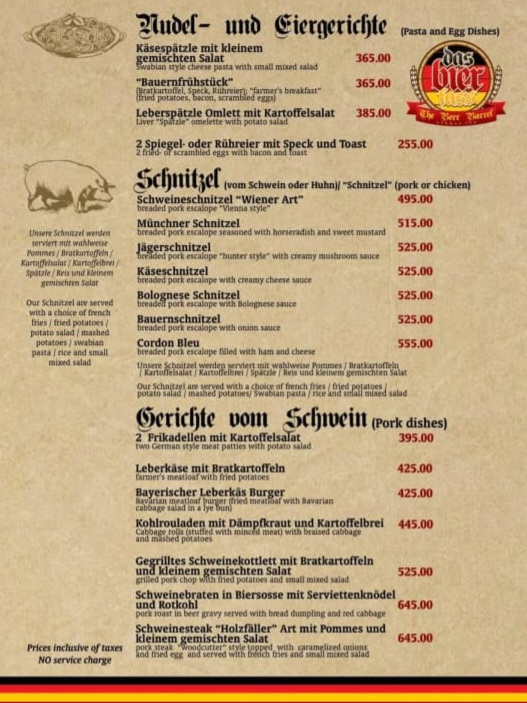 Das Bierfass Cebu - The Beer Barrel Cebu Photo Menu 7