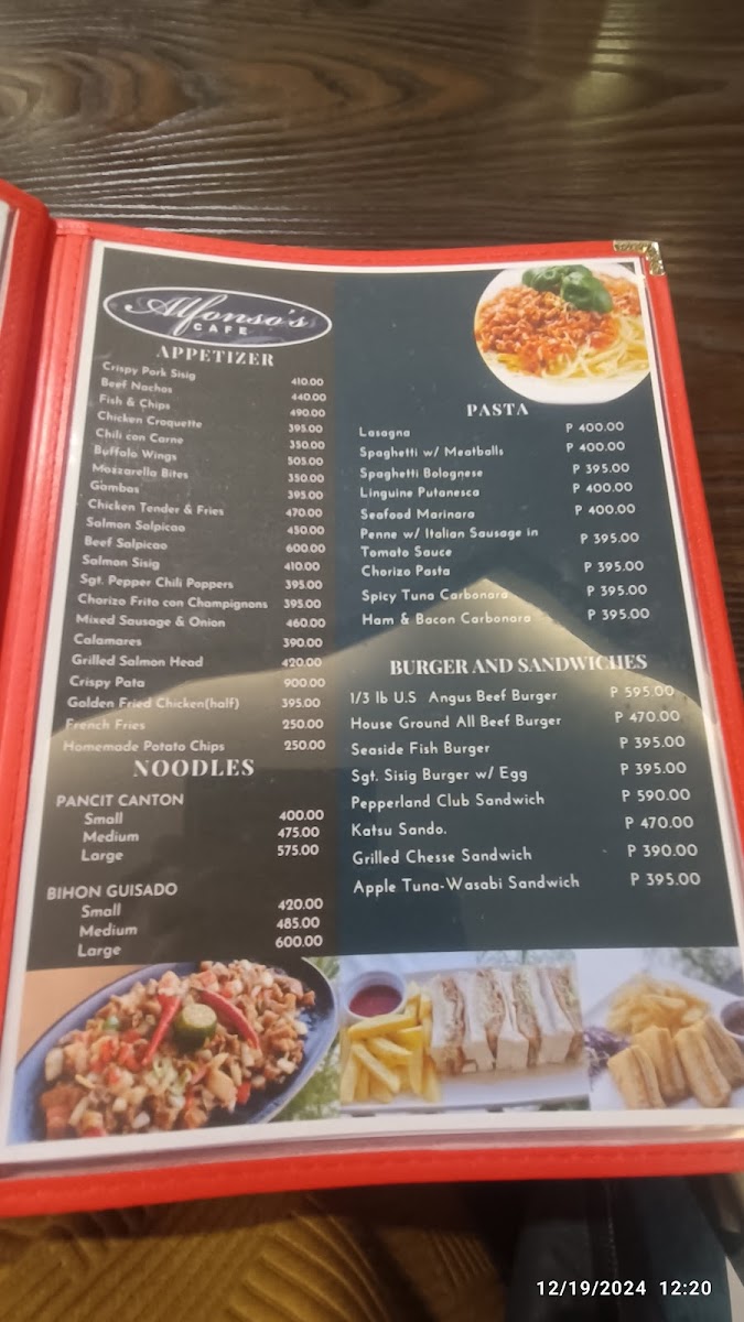 Alfonso's CAFE Photo Menu 1