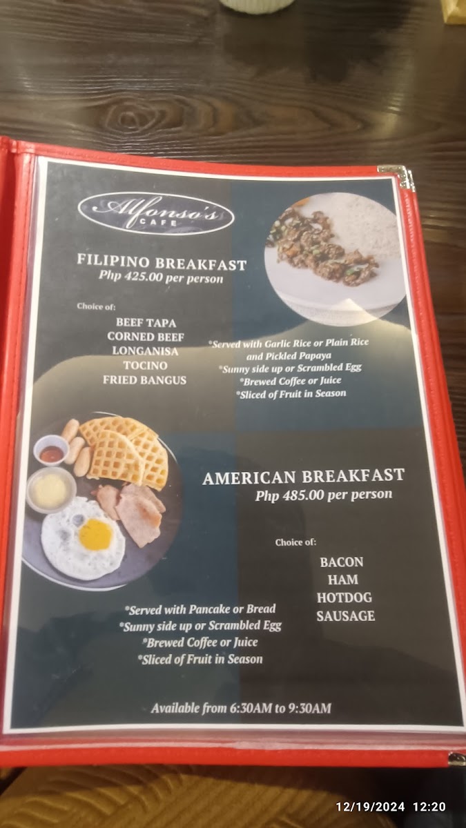 Alfonso's CAFE Photo Menu 2
