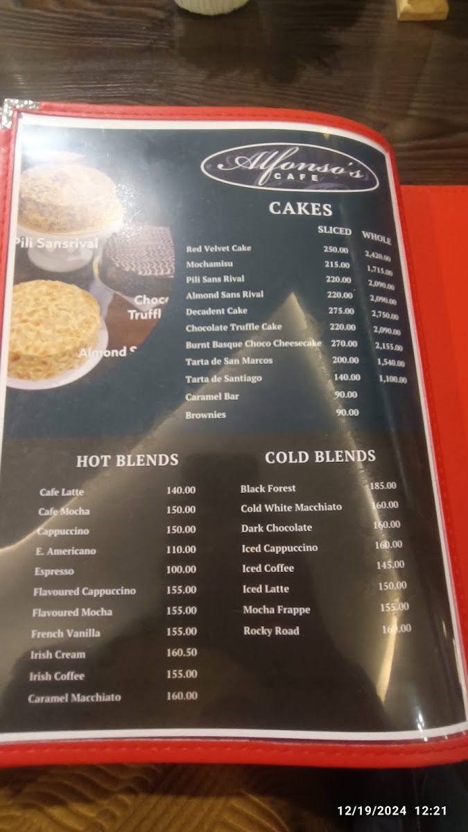 Alfonso's CAFE Photo Menu 3