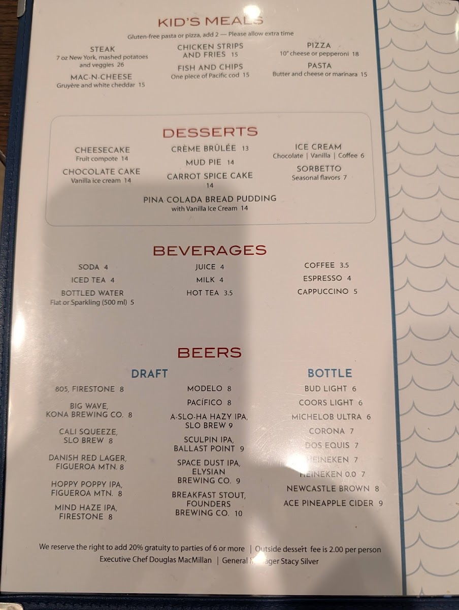 Vista Steak and Seafood Photo Menu 2