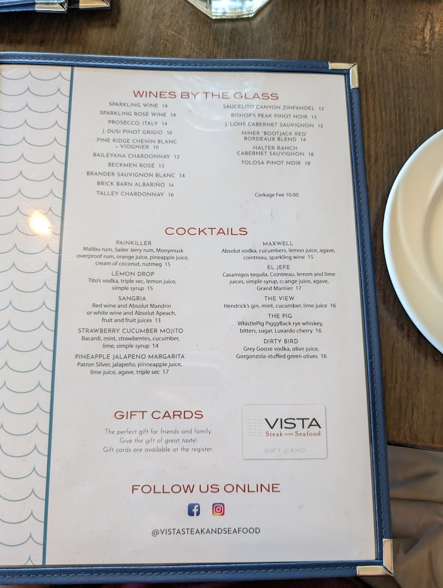 Vista Steak and Seafood Photo Menu 8