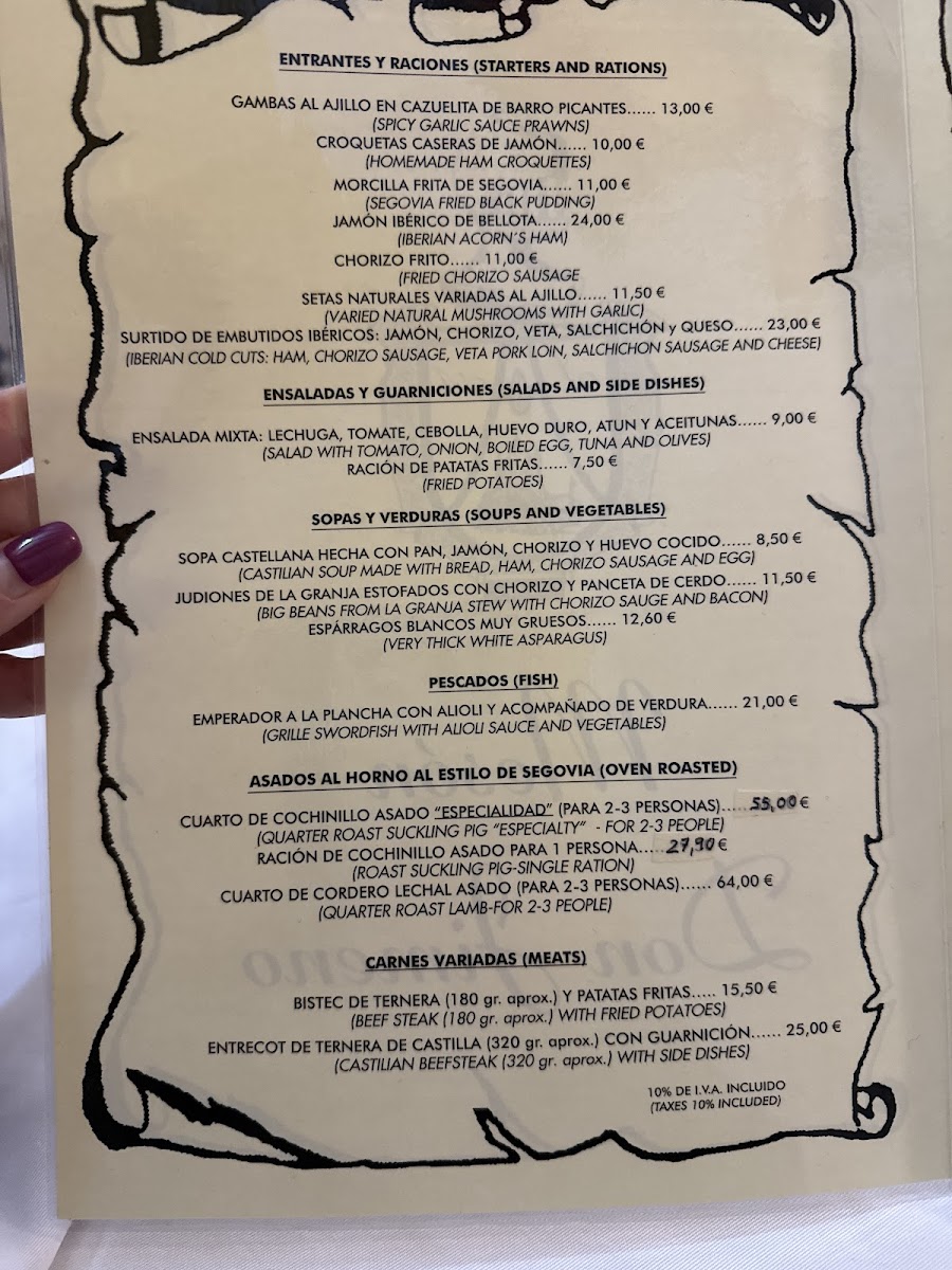 Meson Don JIMENO Photo Menu 1