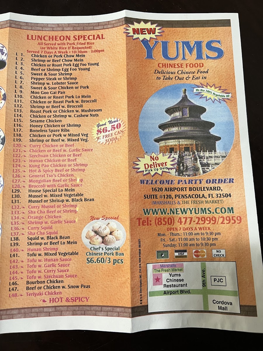 Yums Chinese Restaurant Photo Menu 10