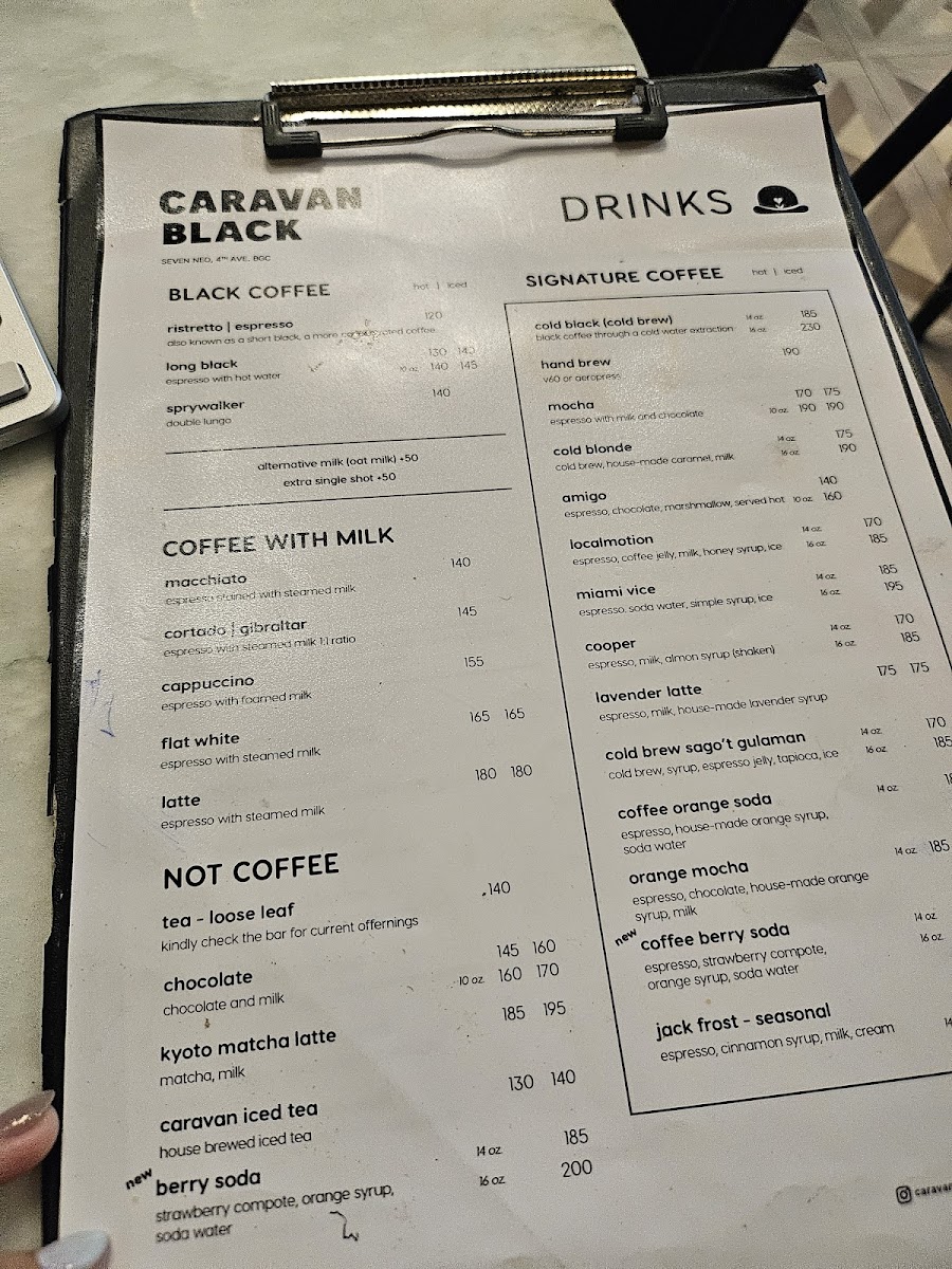 Caravan Black Coffee Company Photo Menu 10