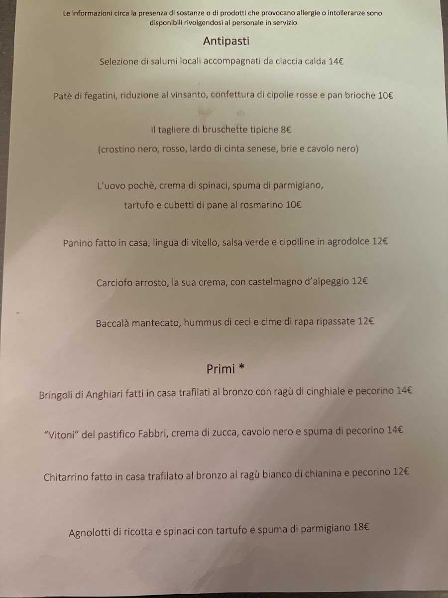 Cantina Del Granduca Photo Menu 1