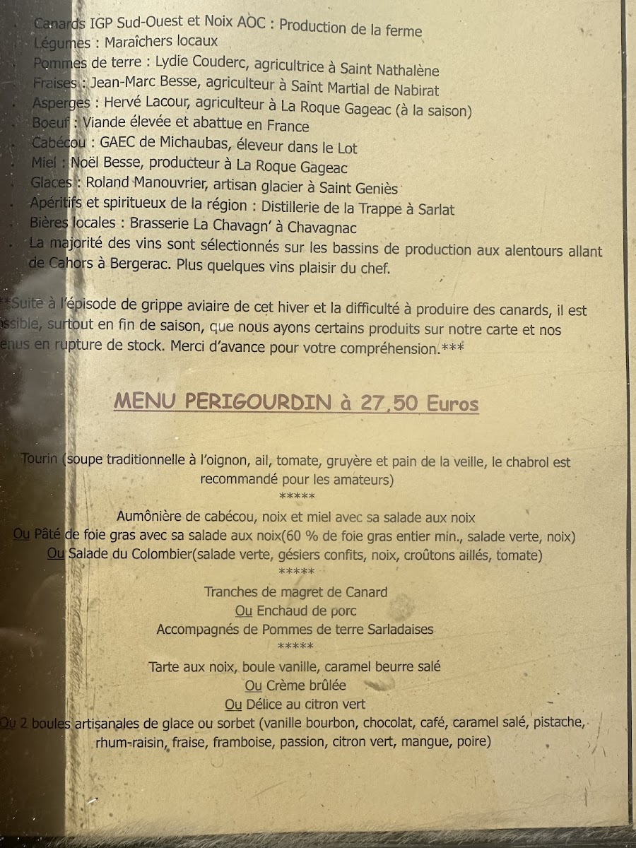 Auberge Le Colombier Photo Menu 4