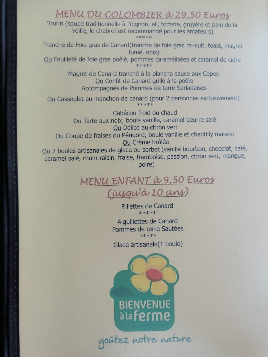 Auberge Le Colombier Photo Menu 5