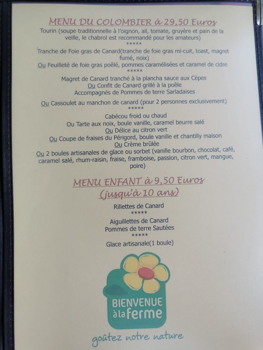 Auberge Le Colombier Photo Menu 8