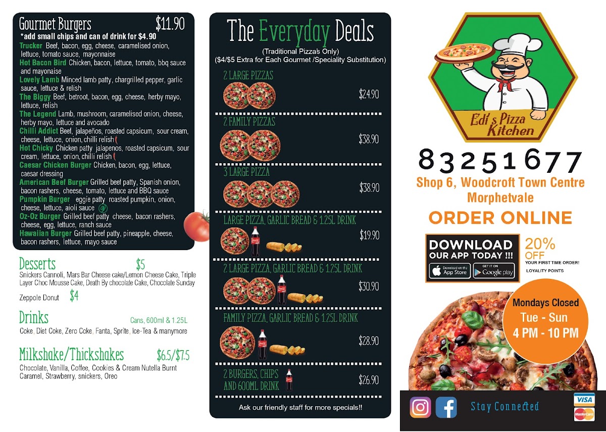 Edi’s Pizza Kitchen Photo Menu 1