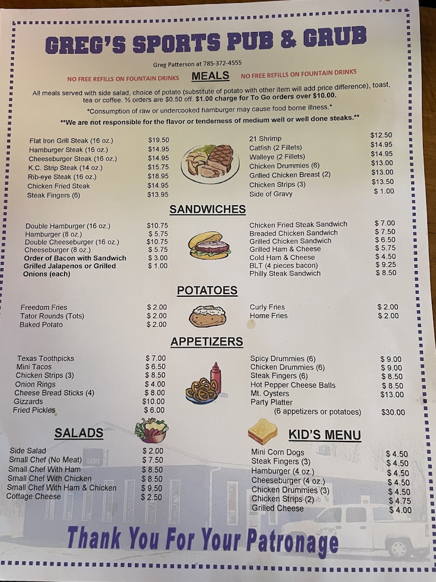 Greg's Sports Pub & Grub Photo Menu 3