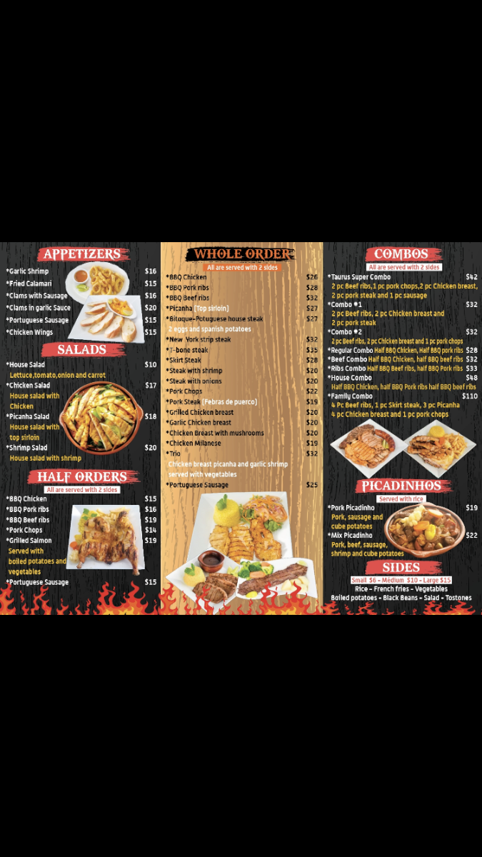 Taurus Grill Restaurant and BBQ Photo Menu 2