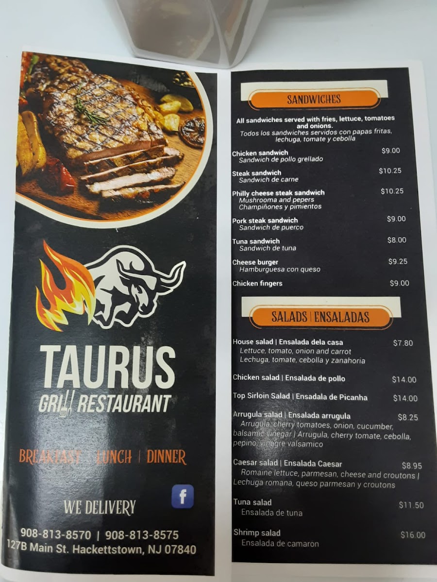 Taurus Grill Restaurant and BBQ Photo Menu 3