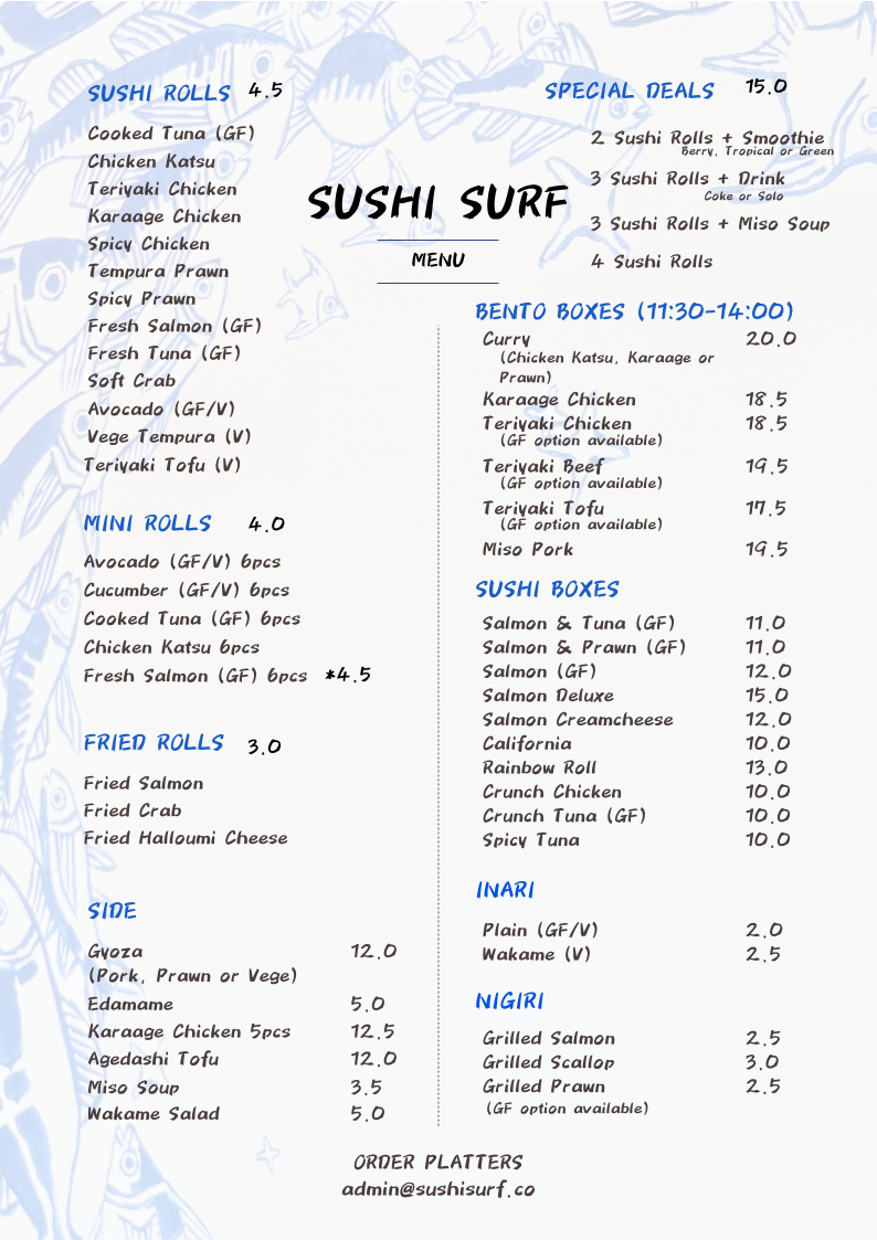 Sushi Surf Photo Menu 1